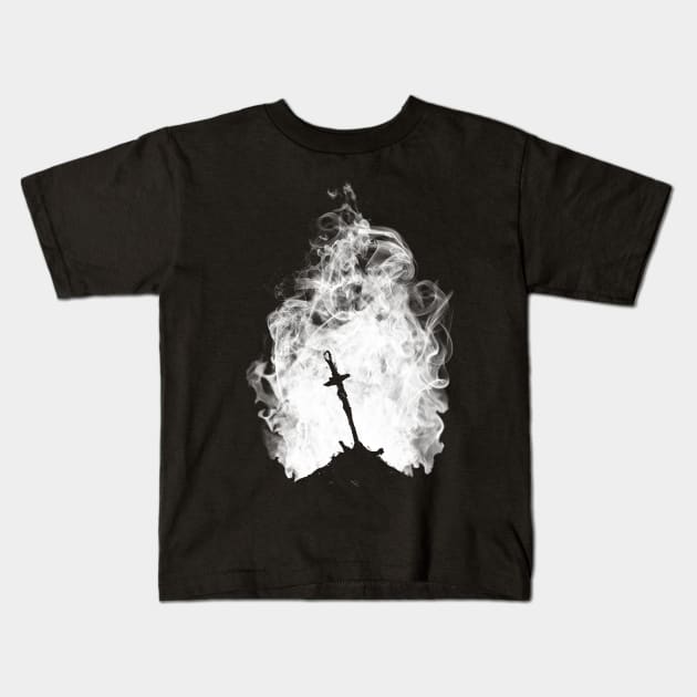 Dark Flame (White Version) Kids T-Shirt by Manoss